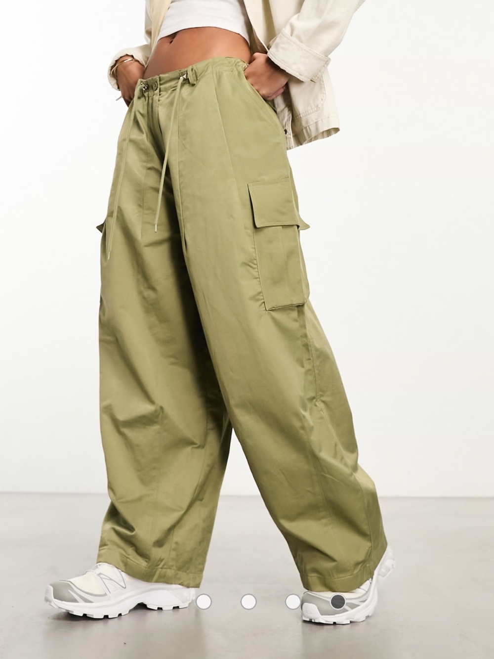 ASOS Cargo Barrel Pants in Olive Green - Picture 11 of 11